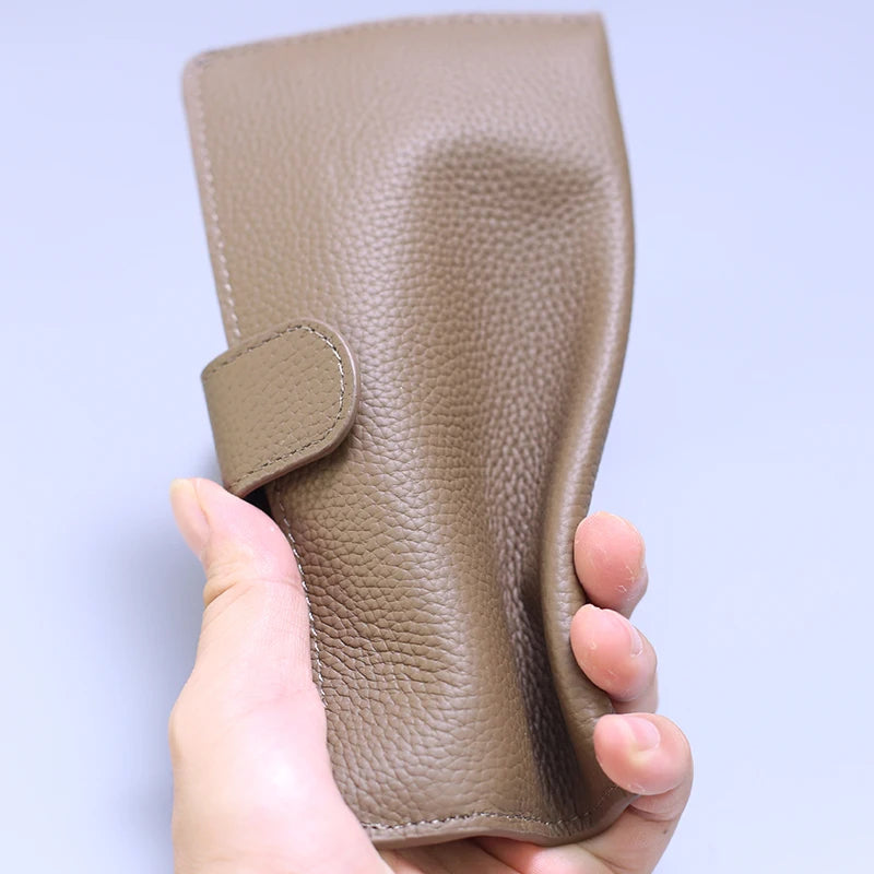 Genuine Leather Women Wallets Luxury Long Hasp Lychee Pattern Coin Purses Female Brand Solid Colors New Thin Clutch Phone Bag