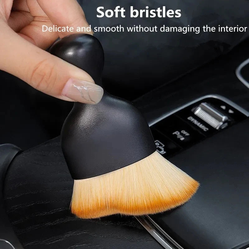 Car Interior Cleaning Brush Conditioner Air Outlet Soft Fur Clean Brushes with Shells Crevice Dust Removal Detailing Brush Tools