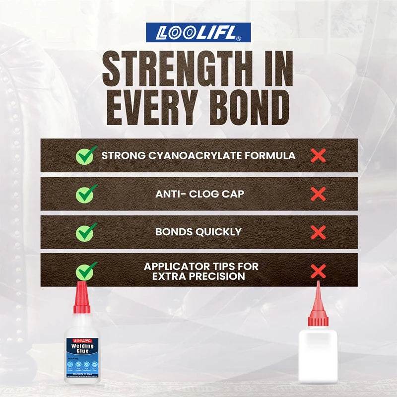LOOLIFL Super Glue, 50g transparent, used for DIY production of plastic, metal, wood, shoes, rhinestones, glass, and handicrafts