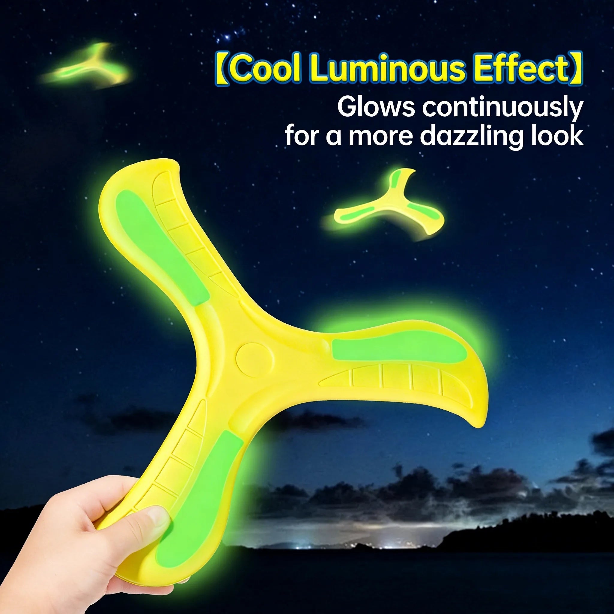 Soft EVA Luminous Boomerang Toy Three-leaf Returning Flying Disc Safe Outdoor Sports Game for Kids Adults Parent-Child Play
