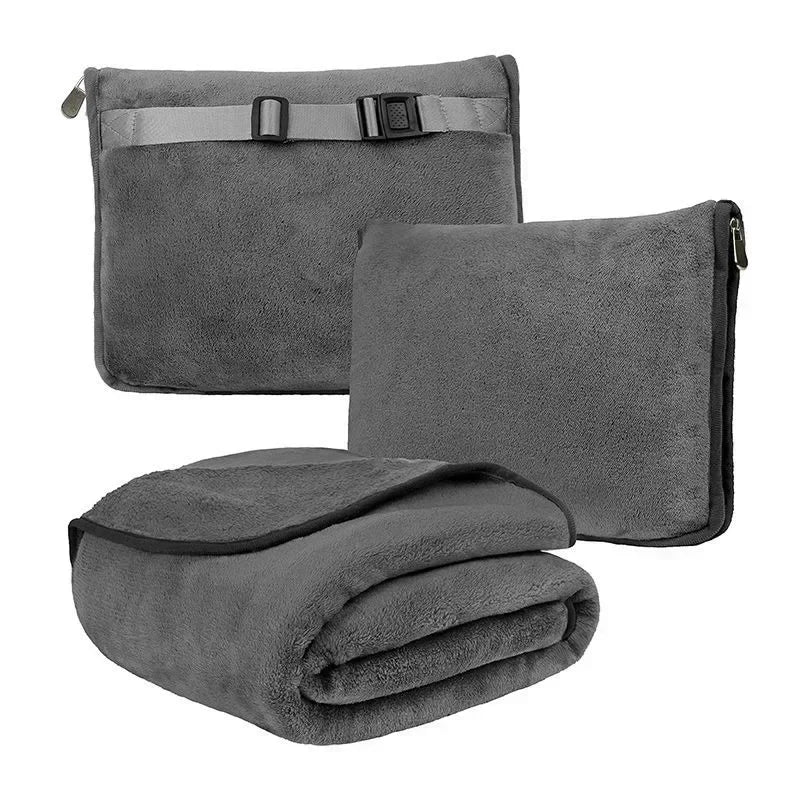 Travel Blanket Cuddle Pillow  2 in 1 Travel Pillow and Blanket Set for Airplanes Fluffy Plush Soft Comfy Thick Lightweight