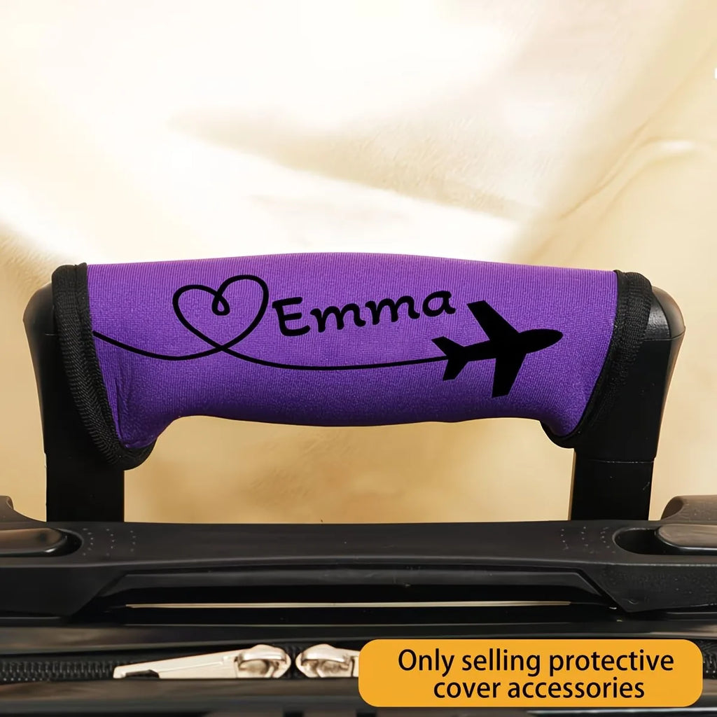 Custom Cover, Airplane Heart-Shaped Pattern Luggage Pole Cover, Custom Text Luggage Pole Cover, Personalized Holiday Gift