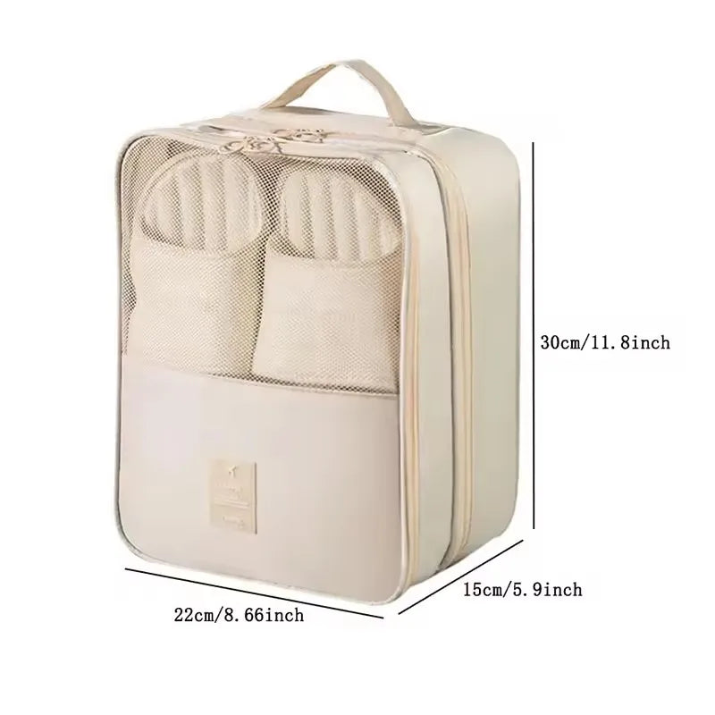 Double Layer Travel Shoe Organizer Bag Waterproof Breathable Mesh Trolley Sleeve Portable Storage Pouch for Sneakers And Slipper