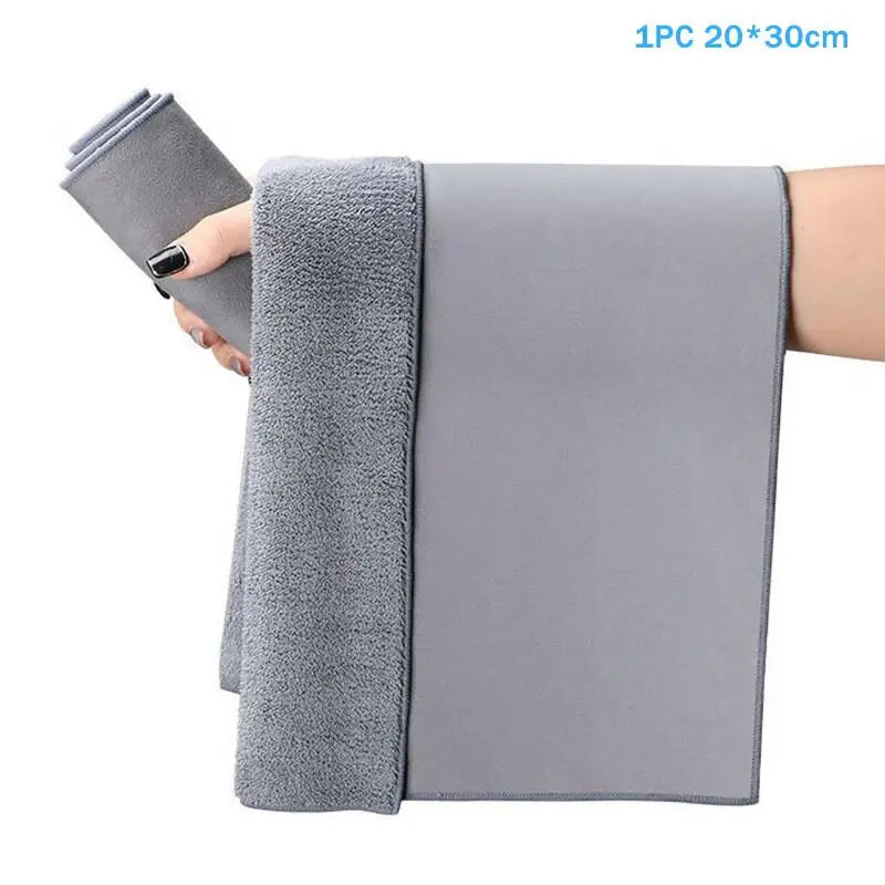 1pcs Suede Car Cleaning Towel Thickened Absorbent Lint-free Double-sided Glass Wiping Cloth for Auto Home Cleaning