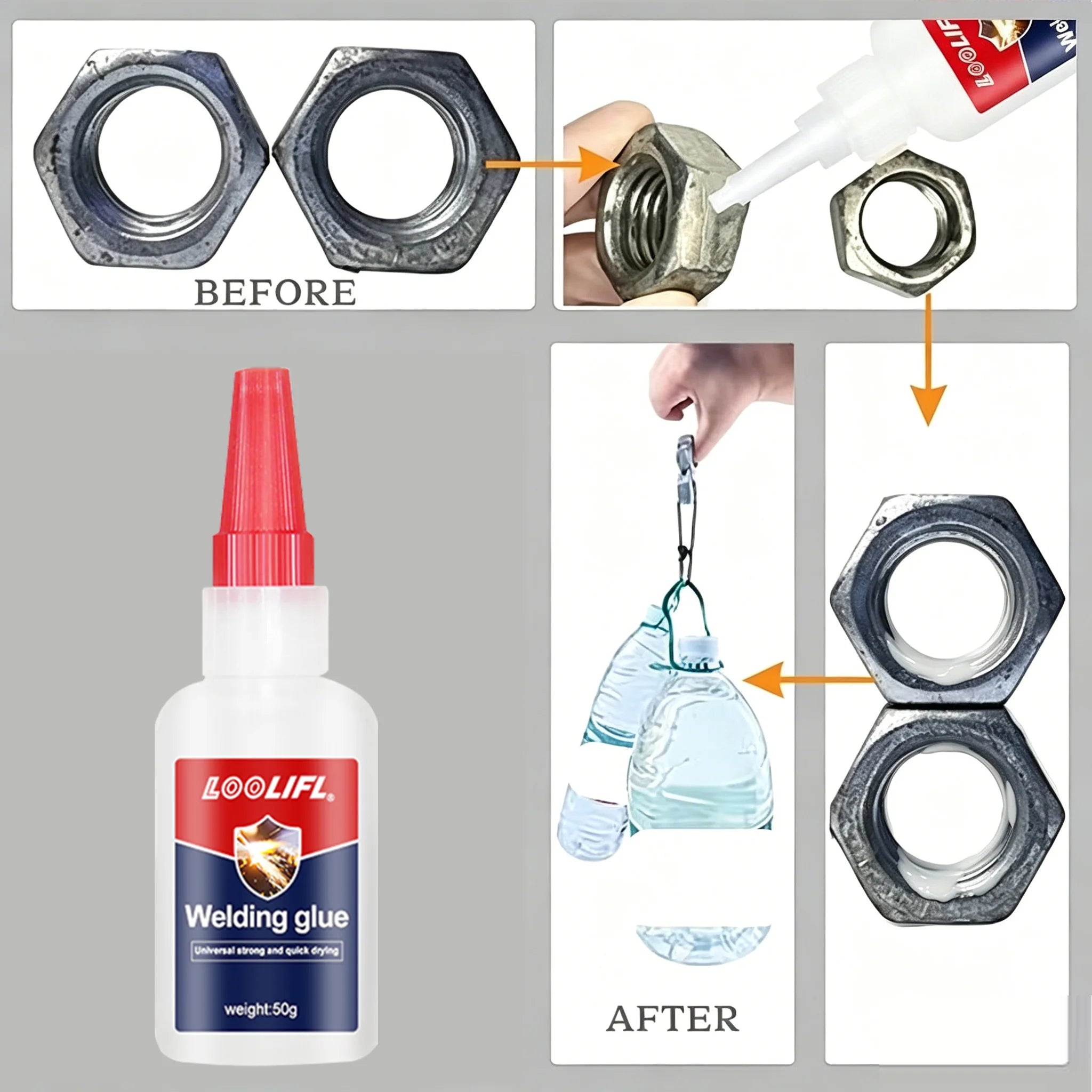 Loolifl Weldingglue Highstrength Universal Super Adhesive Waterproof Quickdry Glue for Ceramics Metal Plastics Wood Shoe Repair
