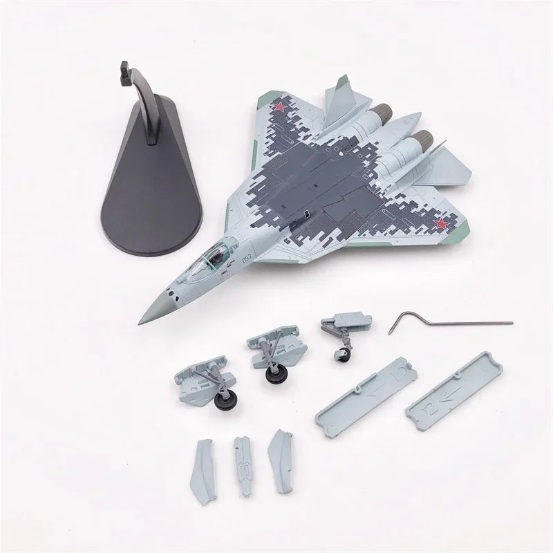 Diecast Metal Alloy 1/100 Scale Russian Su 57 SU57 Fighter Airplane Aircraft Replica Model Su-57 Plane Model Toy For Collection
