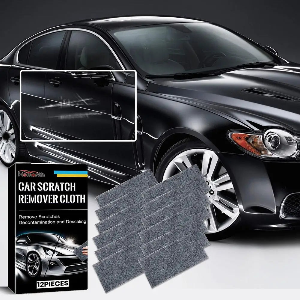 12Pcs Car Scratch Wiping Cloth Nano Flash Fabric Car Scratches Water Stain Cleaning Scratch Care Car Maintenance