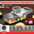 99.9% Anti-bacterial Magic Chopper LFGB Certificate 316L Stainless Steel Vegetable Slicer 6 Blades Cutter with Hand Protector