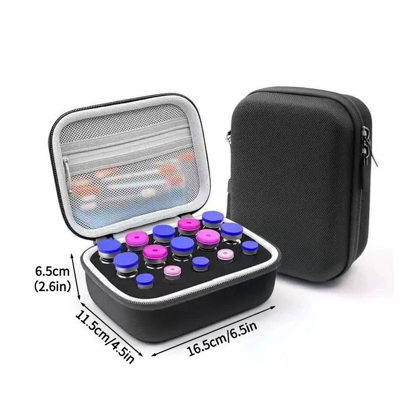 Insulin Vial Storage Case Peptide Storage Box 10/15/30 Grids Storage Bags Medicine Cases Portable Storage Bag Peptide Case