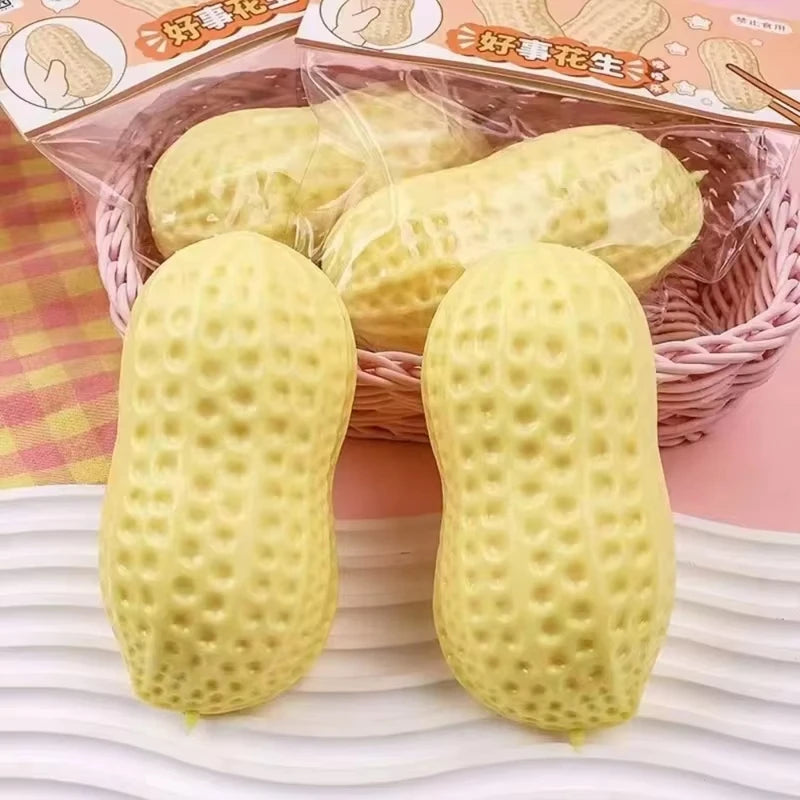 Peanut Stress Ball Crunchy Squeeze Bal Squishy Toy Simulated Peanut Squeeze Stress Relief Buttery-Soft Feel ASMR Sensory Adults