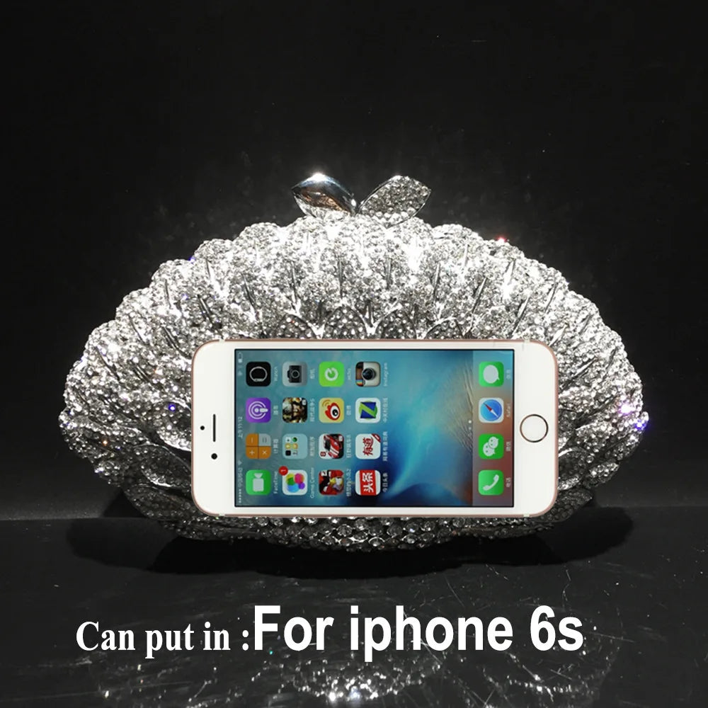 Woman Crystals Dinner Party Evening Clutch Bags Gems Handbag Diamond Evening Bag Wedding Bridal Purse Gala Banquet Purses