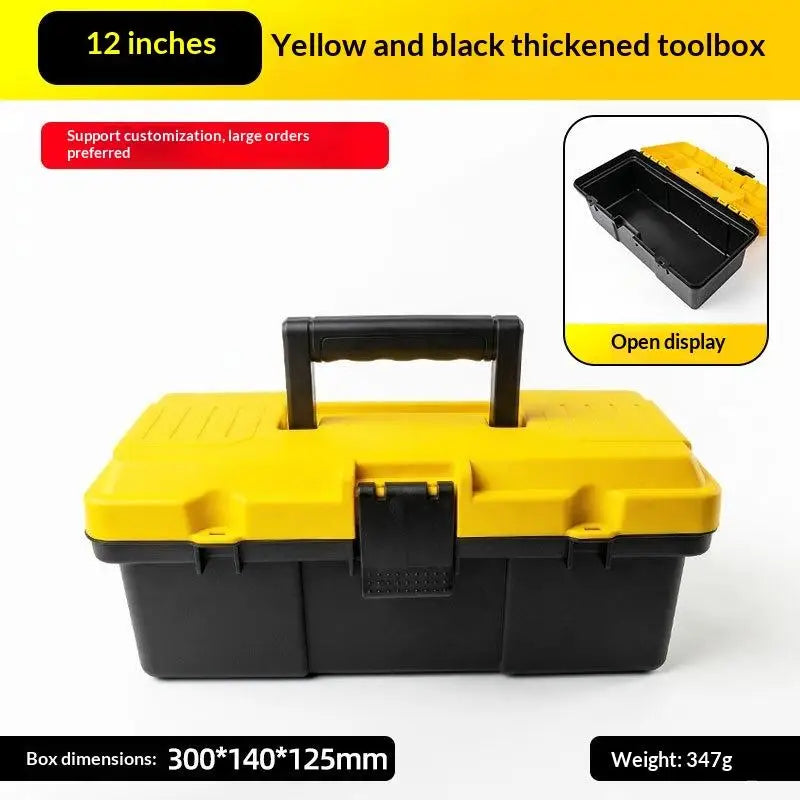 【S】Heavy Duty Thickened Plastic Tool Box With Clear Compartments And Secure Latch Perfect For Home Garage DIY Repair Work