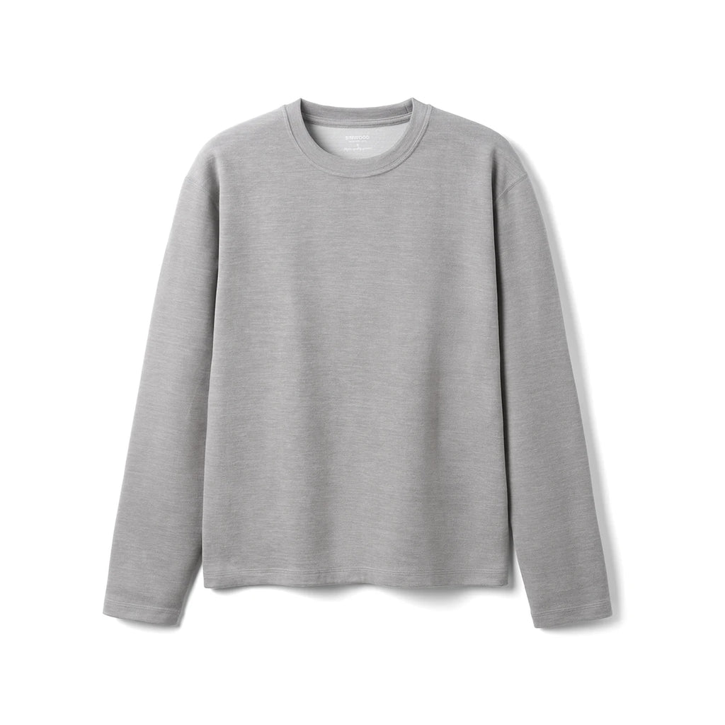 SIMWOOD 2026 Spring New Regular Fit 260gsm Anti-static Thermal Fleece Fabric Long Sleeve T-shirts Men Casual Tops