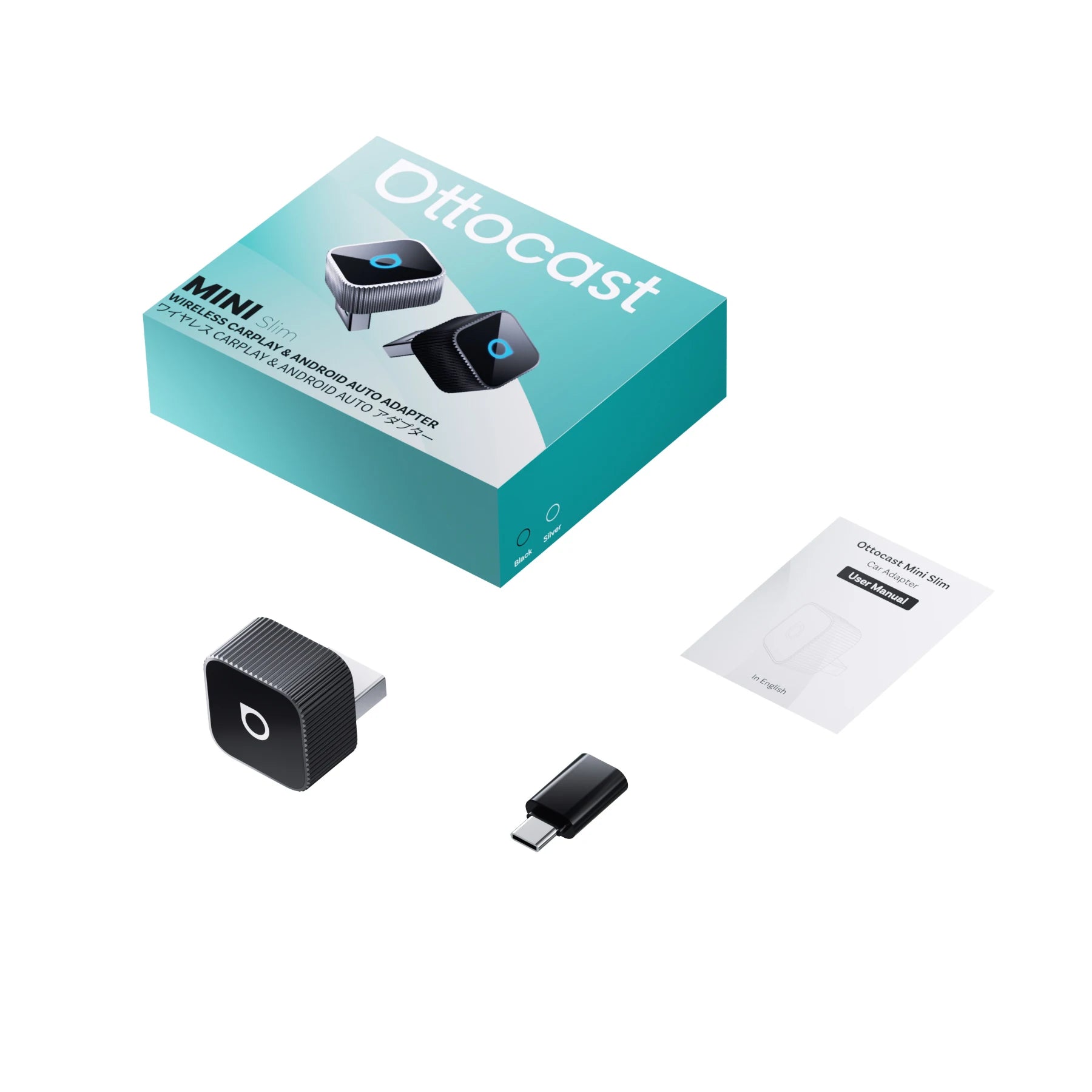 Ottocast Mini Slim Wireless Adapter Wireless CarPlay Android Auto For OEM Car Plug and Play WiFi Bluetooth Auto Connection