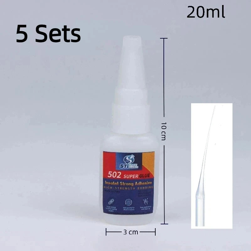 1/3/5pcs Glue 502 High Strength Quick-drying Cyanoacrylate Adhesive High Strength Liquid Glue Tool With Precision Distributor[Q]
