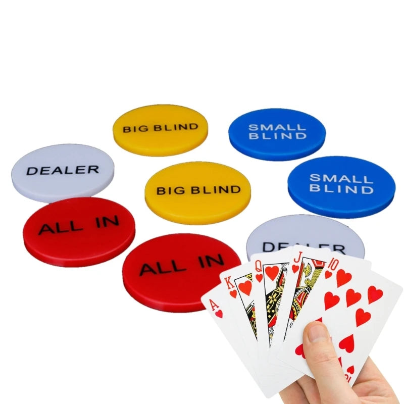 4Pcs Professional Poker Game Small Blind Big Blind Dealer Buttons Poker Cards Guard Protector Coin Poker Chip Button