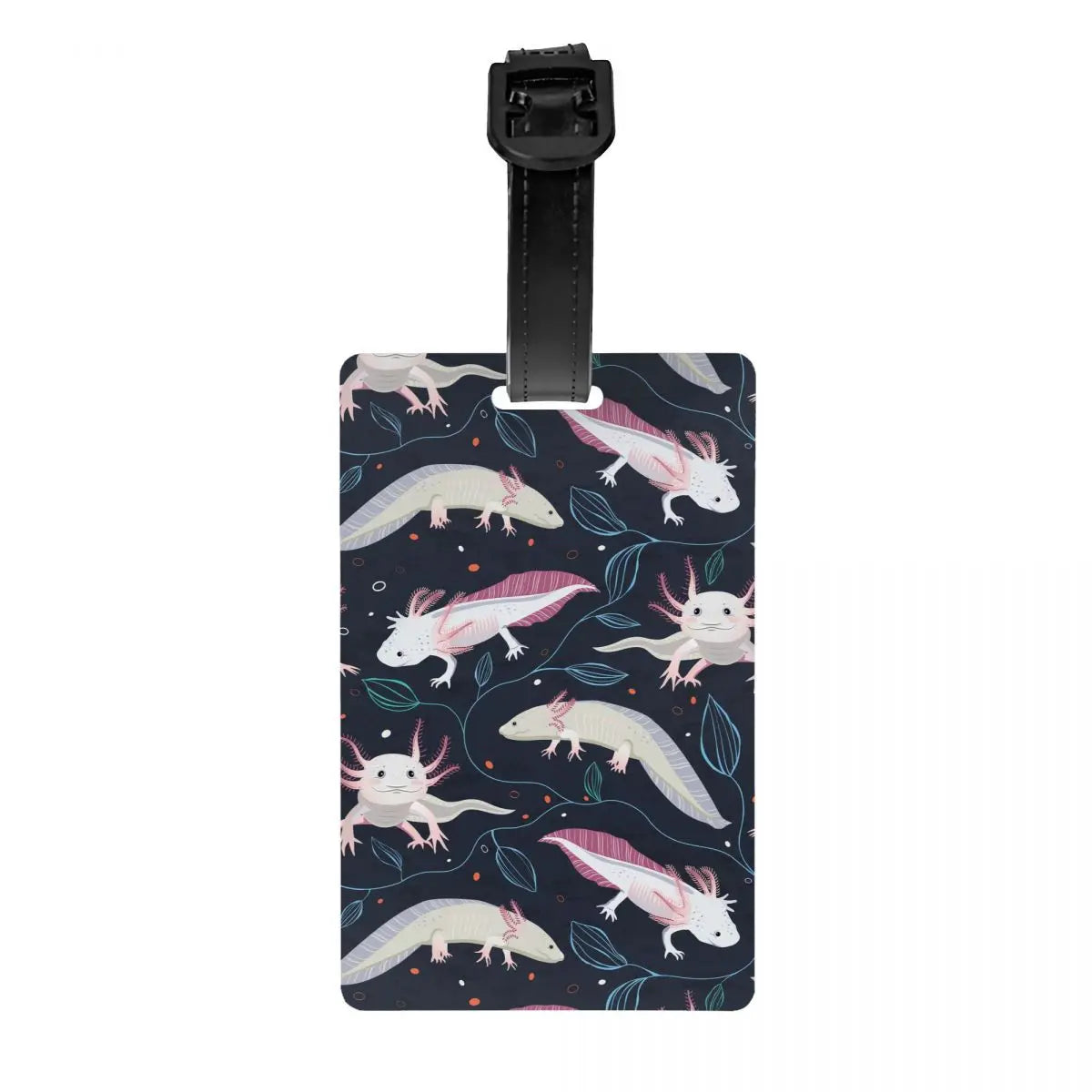 Custom Cute Salamander Animal Axolotls Luggage Tag Privacy Protection Baggage Tags Travel Bag Labels Suitcase