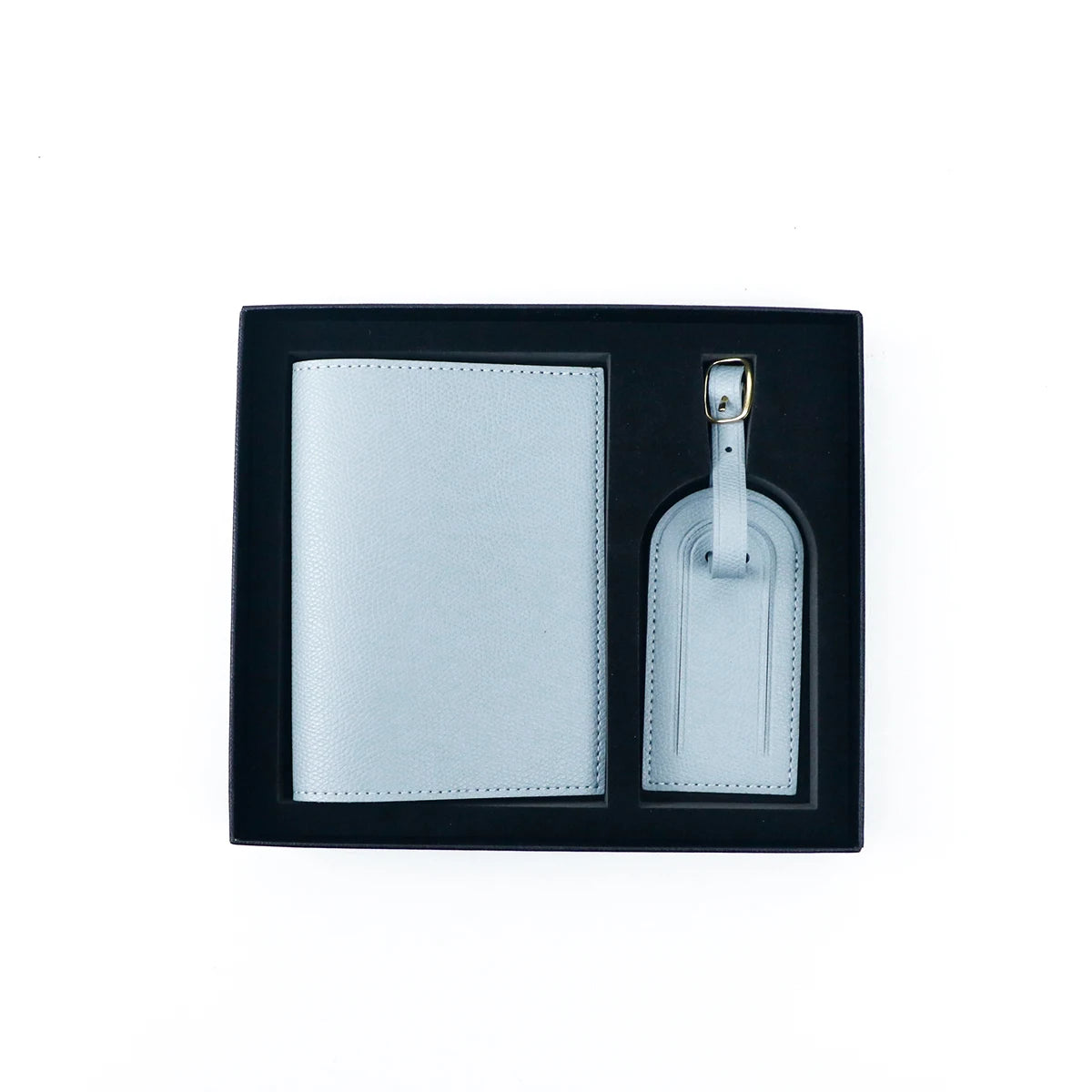 Customized name pu leather travel passport holder and luggage anti-loss label with essential travel gift box