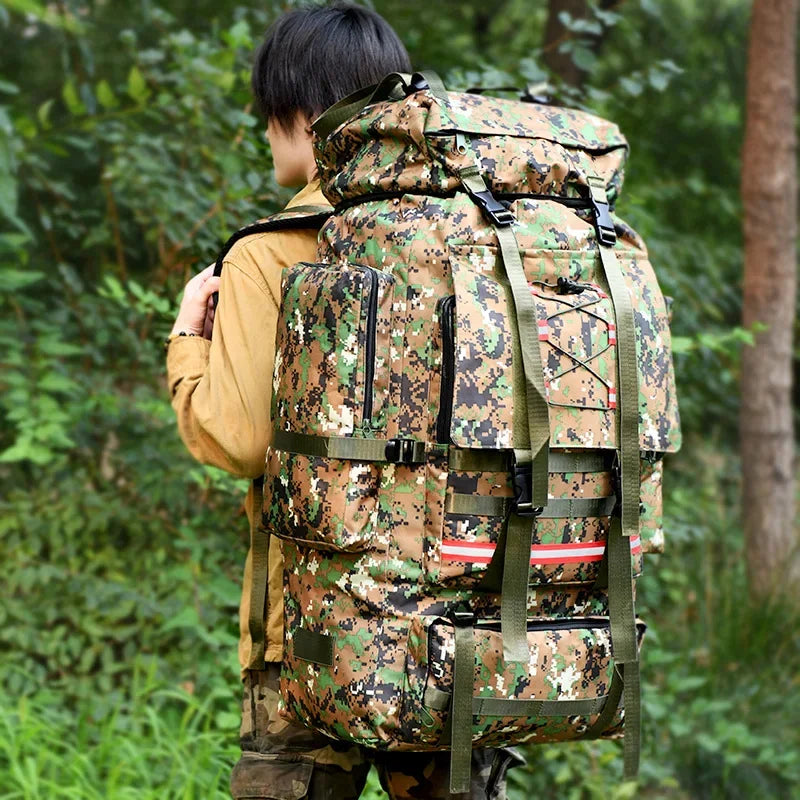 130L Hiking Camping Backpack Travel Large Luggage Bag Men Trekking Outdoor Sports Pack Molle Trekking Rucksack For Men Big Bag