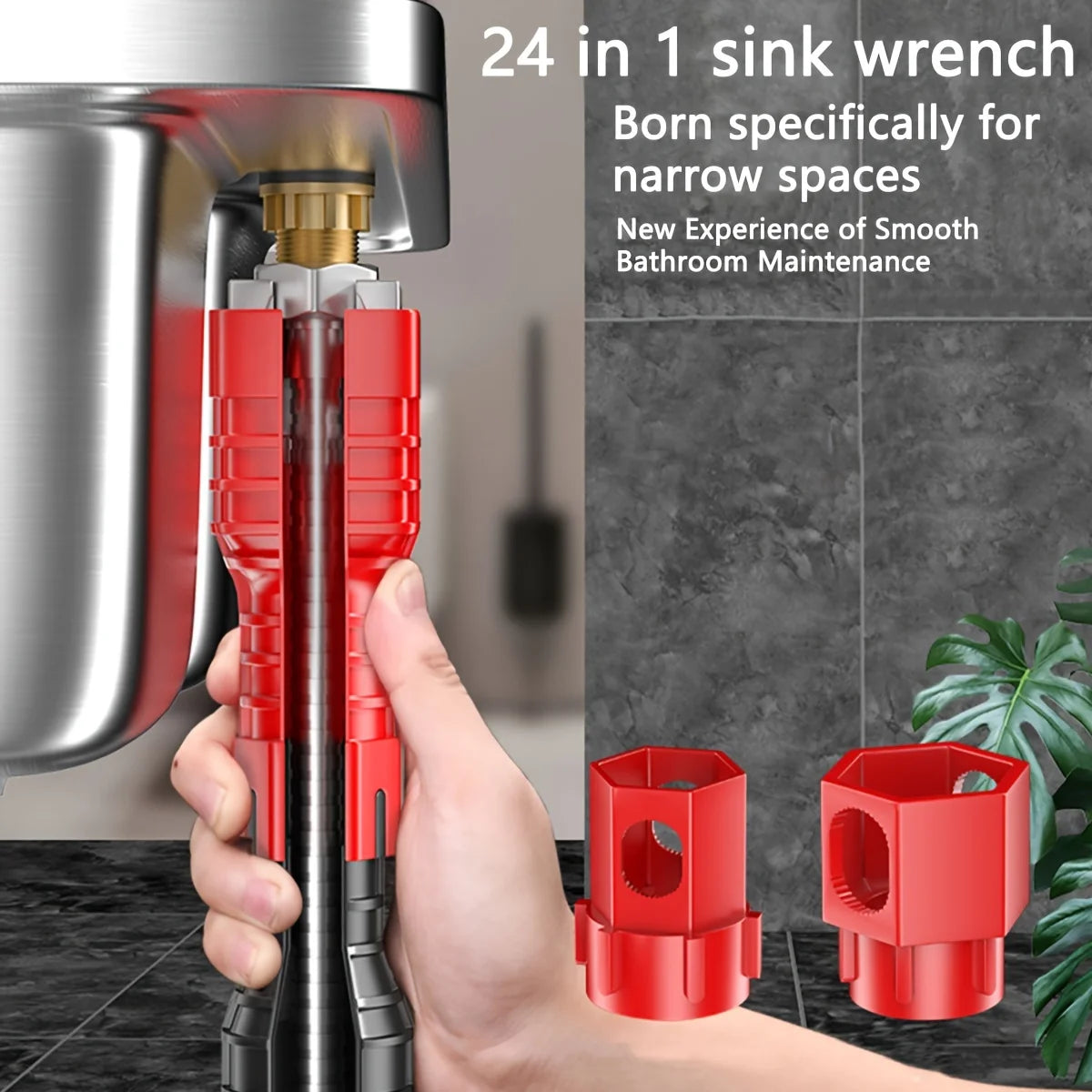 1pc  Bathroom & Kitchen Faucet Repair Tool Set - 24-in-1 Flume Wrenches