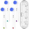 Dustproof Toothbrush Travel Box & 4 Pcs Rotary Ultra Soft Replacement Brush Heads Set Compatible with Oral B Electric Toothbrush