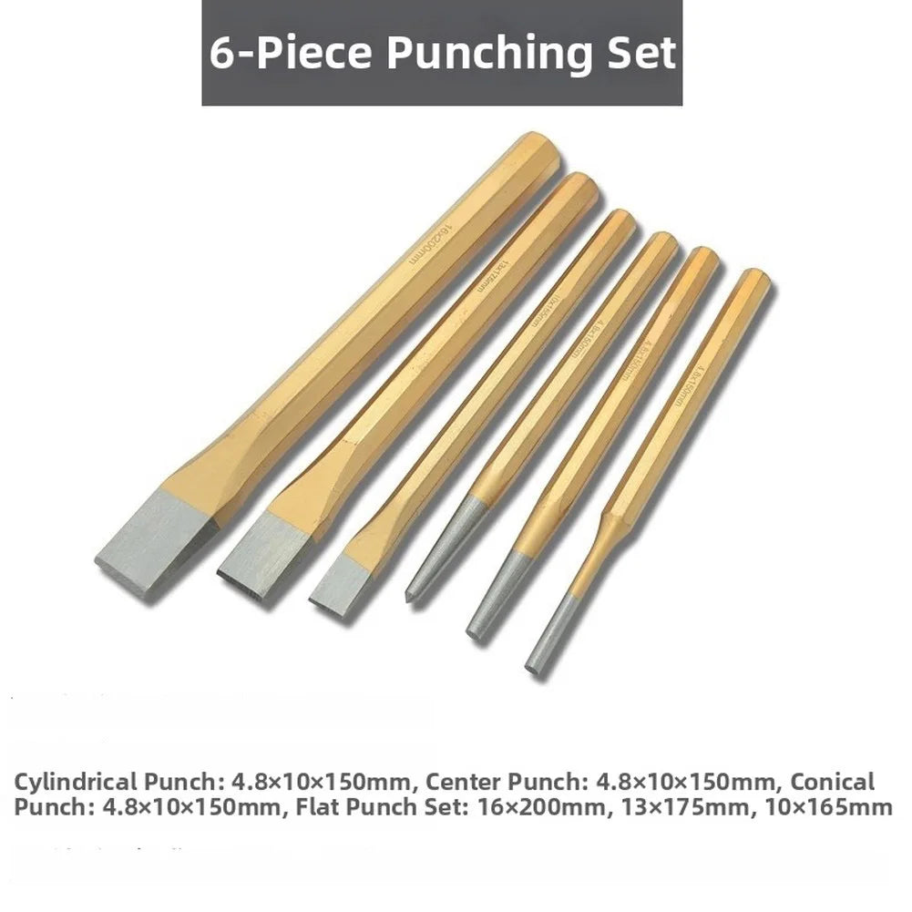 Professional Grade 6 Piece Chisel Set with Flat Pointed and Multi Purpose Tools for Masonry and Demolition Jobs
