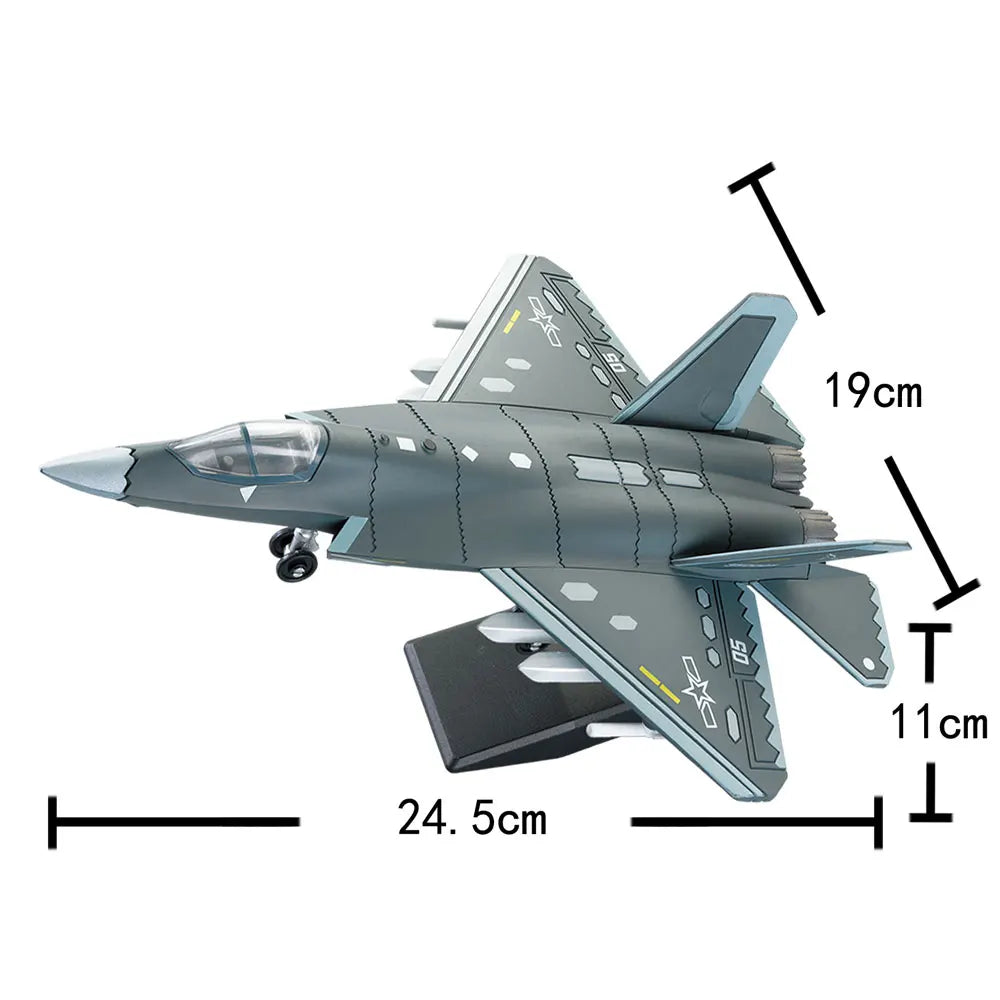 1:72 Scale ABS China Fighter J-35 Model 3D Puzzle Assembly Die-Cast Military airplane toy Building Kit Boy Collectible Gift