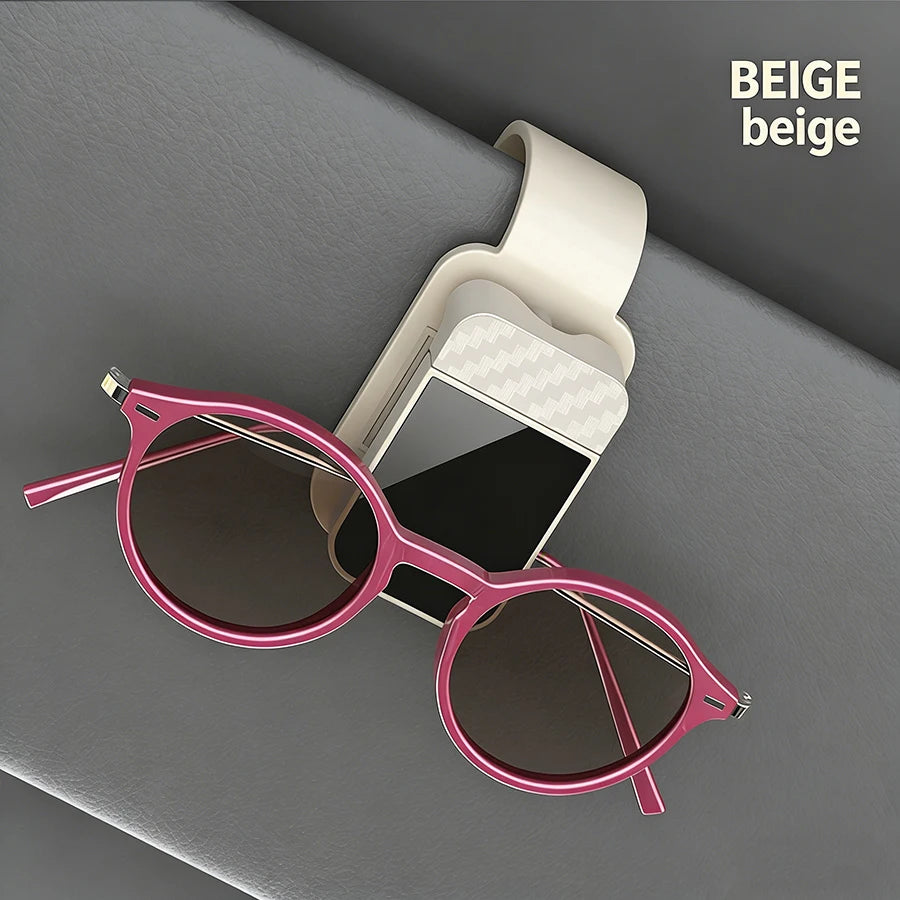 Car-Mounted Glasses Clip, Multi-Functional Back Clip Type Snap-On Sunglasses Holder, Visor Sunglasses Storage