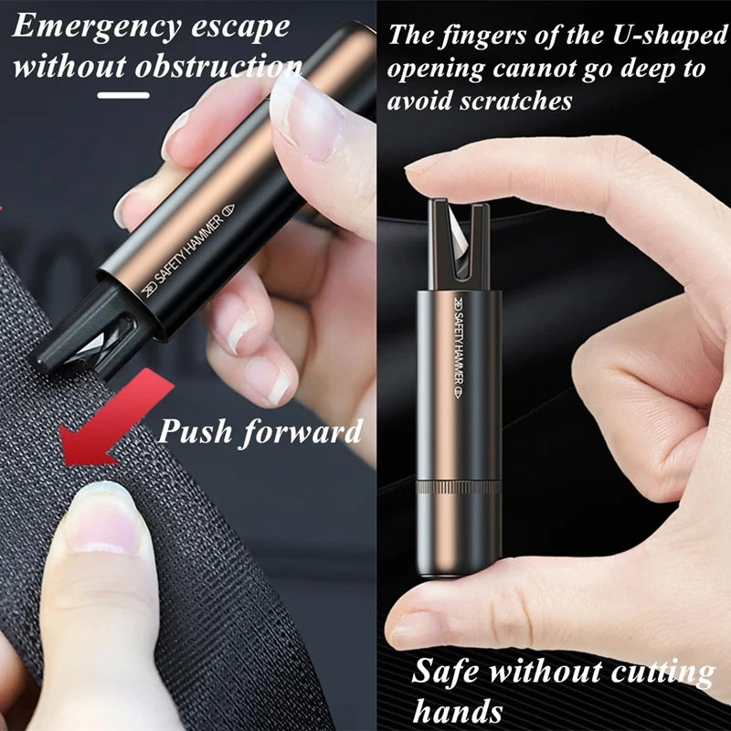2 In 1 Car Safety Hammer Emergency Glass Breaker Cut The Seat Belt High Hardness Tungsten Steel Rescue Tool Auto Accessories