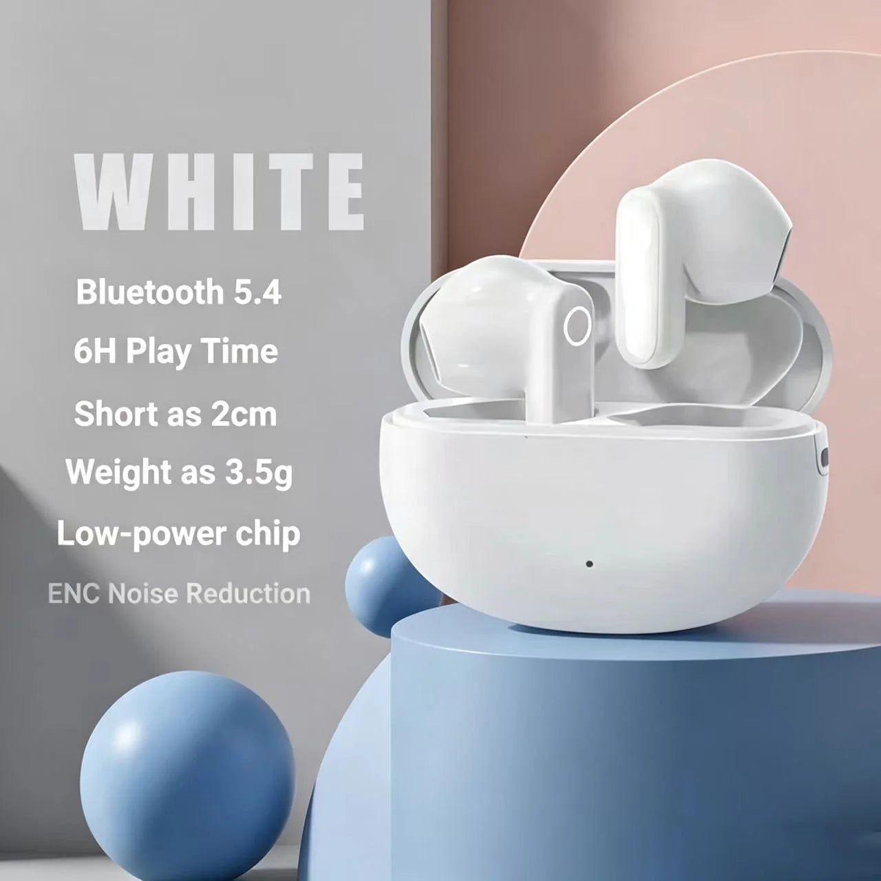 OWS Clip On Wireless Earbuds Ultra Light 13MM Driver Low Latency IPX4 Touch Sports Bluetooth Headset