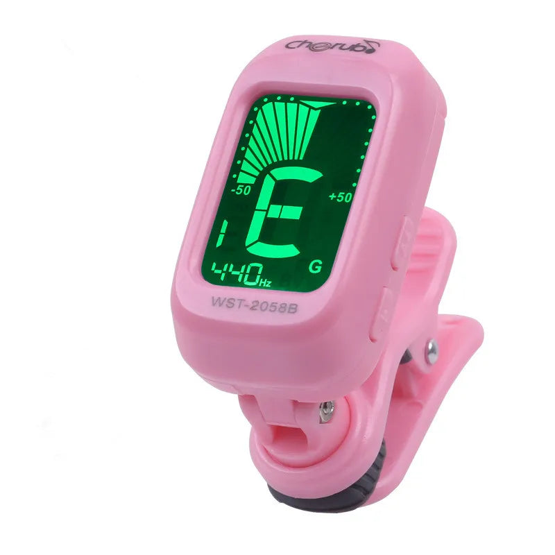 Digital Acoustic Clip Type Guitar Tuner Rotatable Clip-on Tuner LCD Display for Chromatic Acoustic Guitar Bass Ukulele Guitar