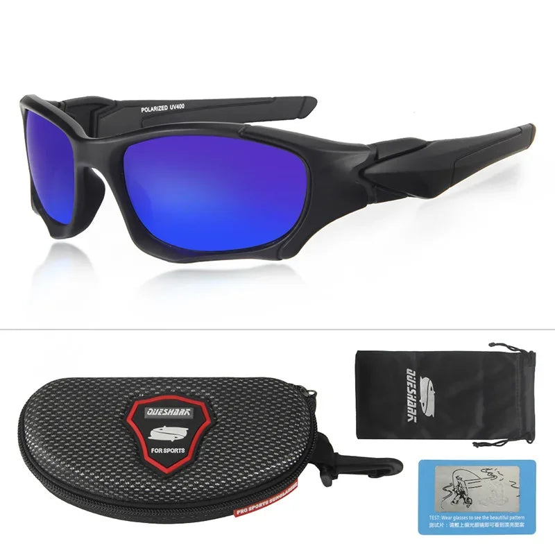 Queshark UV400 Anti Glare Polarized Camping Hiking Eyewear Men Women Sport Sunglasses Golf Running Fishing Sports Glasses