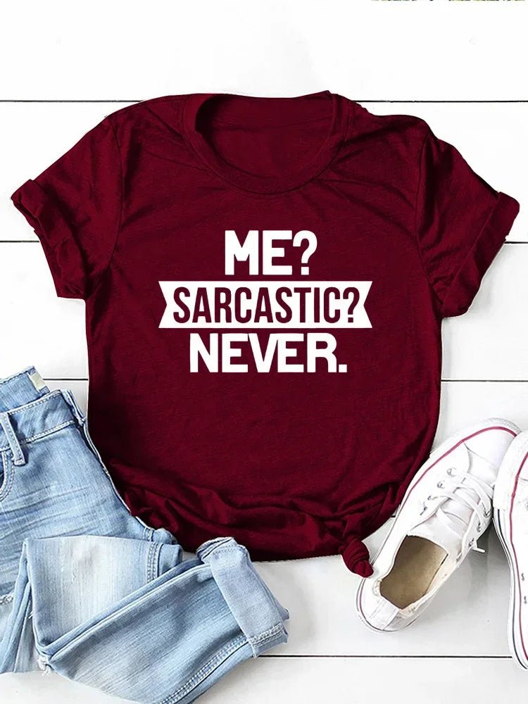 Plus Size O Neck Loose Women Tshirt Ladies Tops Camisetas Mujer Me Sarcastic Never Letter Print Women T Shirt Short Sleeve