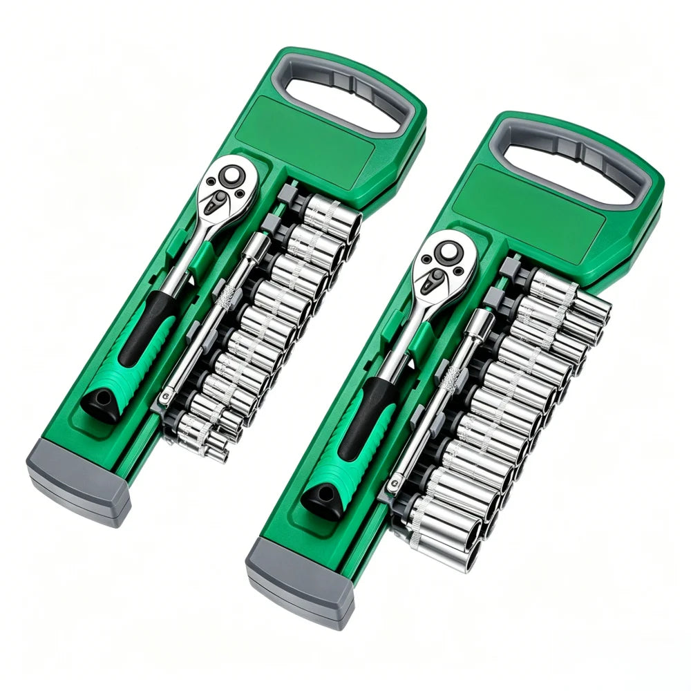 1/4" 3/8" 1/2" Socket Set Automotive Tools Ratchet Wrench Sockets Compact Sockets Car Repair Mechanical for Auto Repair