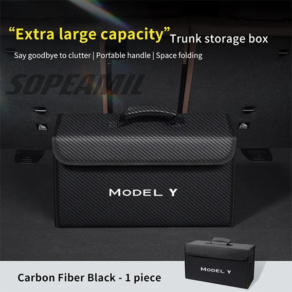 For Tesla Model 3 Model Y Model X Model S Roadster Car Organizer Trunk Storage Bag Auto Multiues Storage Box Stowing Tidying Box