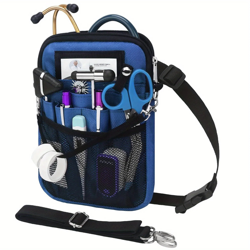 Oxford Fabric Nurse Crossbody Bag Portable Medical Waist Pack for Doctors Multi-Pocket Healthcare Organizer