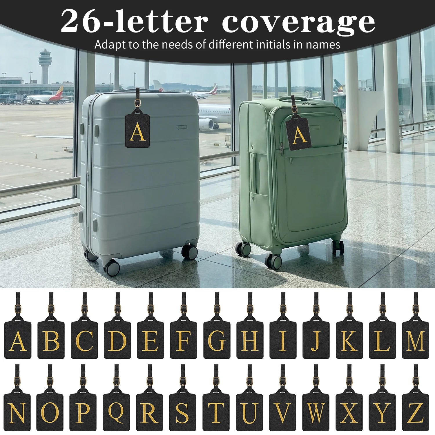 Premium Leather Business Luggage Tag Luggage Address Label Carry-on Luggage Label Name ID and Address Folder Travel Accessories