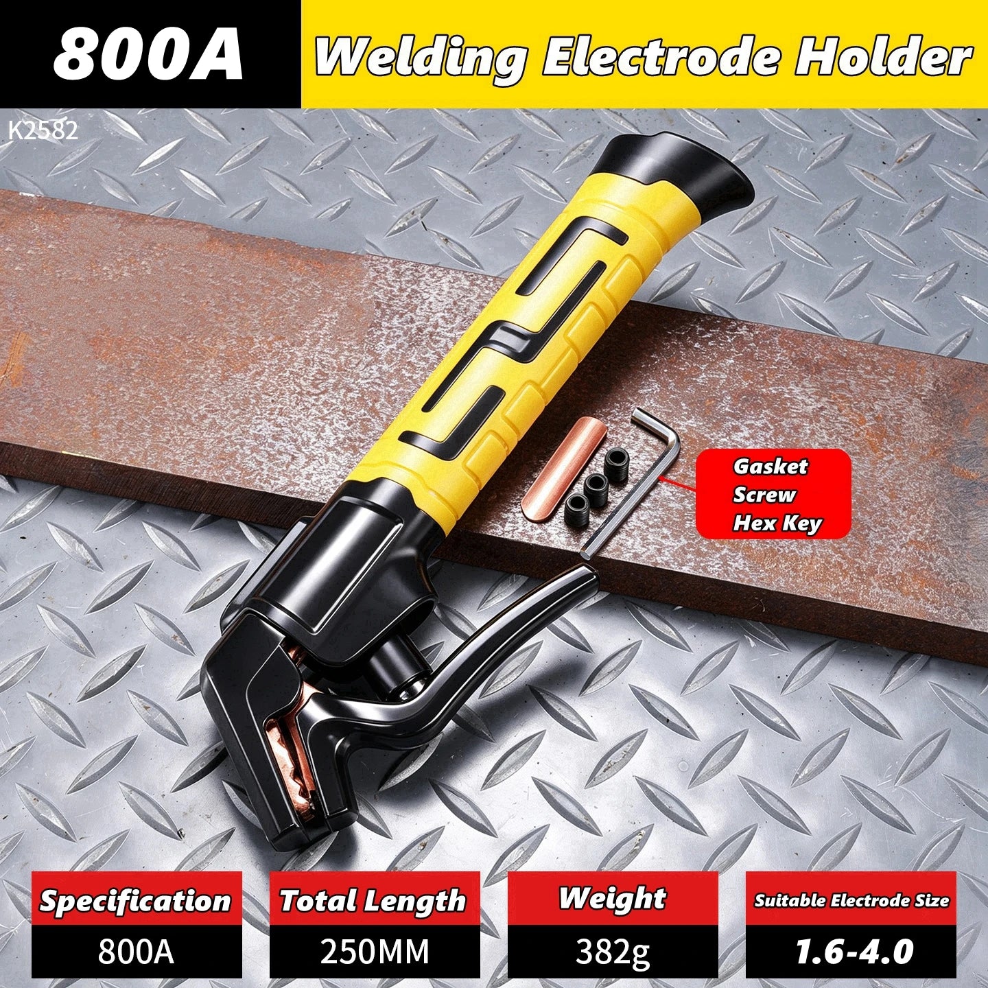 Copper Cable Welding Electrode Holder Heat Resistant Anti-Scalding Welding Clamp Anti-Drop Stable Welding Accessories