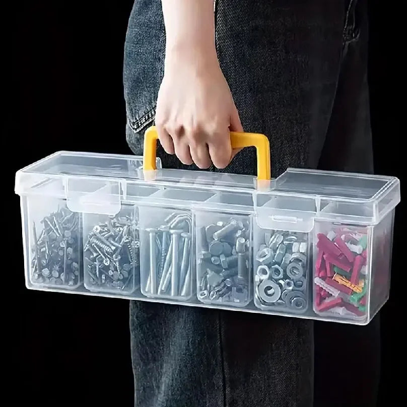 Tool Parts Storage Box Set Multi-Compartment Tool Organizer Multi Functional Small Accessory Sorting Case Toolbox With Handle