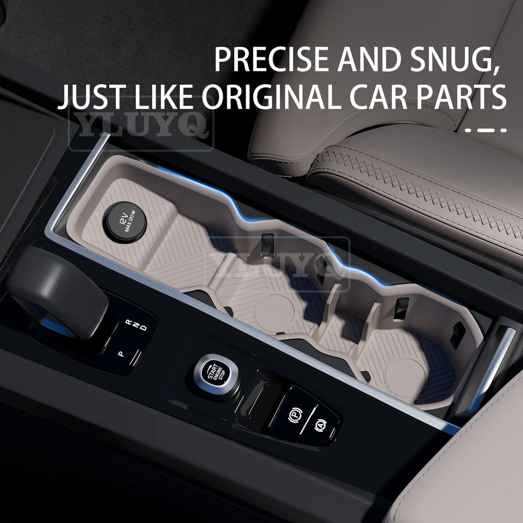 For Volvo XC60 Integrated Center Console Full-Cover Cup Sleeve Silicone Mat Car Storage Box Car Interior Accessories