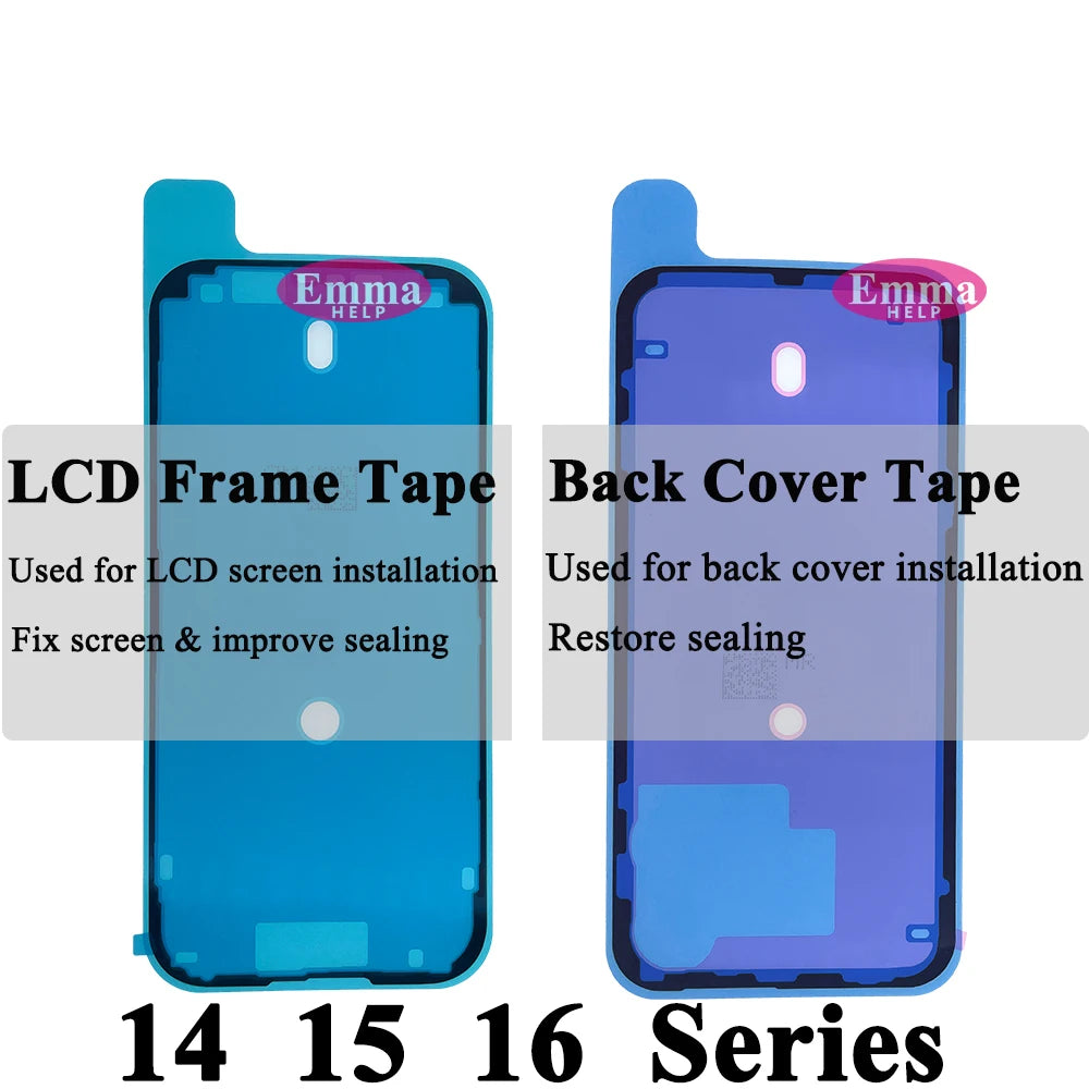 10pcs Waterproof Seal Sticker Back Cover Side For iPhone 16 Plus 15 Pro Max 14 16E Front LCD Display Adhesive Tape Seal