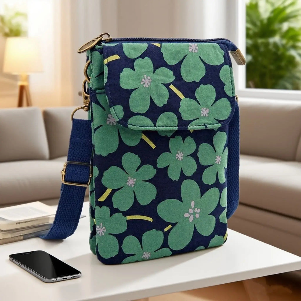 Fresh countryside fabric crossbody phone bag - floral five-layer crossbody women's bag