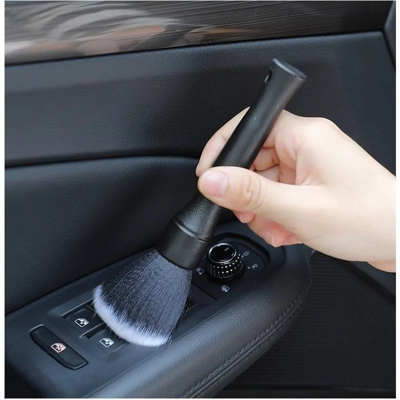 Car Interior Cleaning Brush Set Soft Bristle Non-Scratch Air Vents Dashboard Crevices Dust Remover Angle Adjustable Detailing