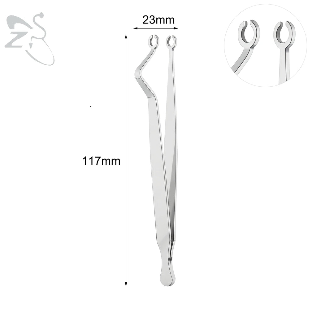 ZS 1PC Stainless Steel Piercing Clamp Slotted Locking Forcep Opening Piercing Plier Tool for Ear Lip Belly Navel Tongue Piercing