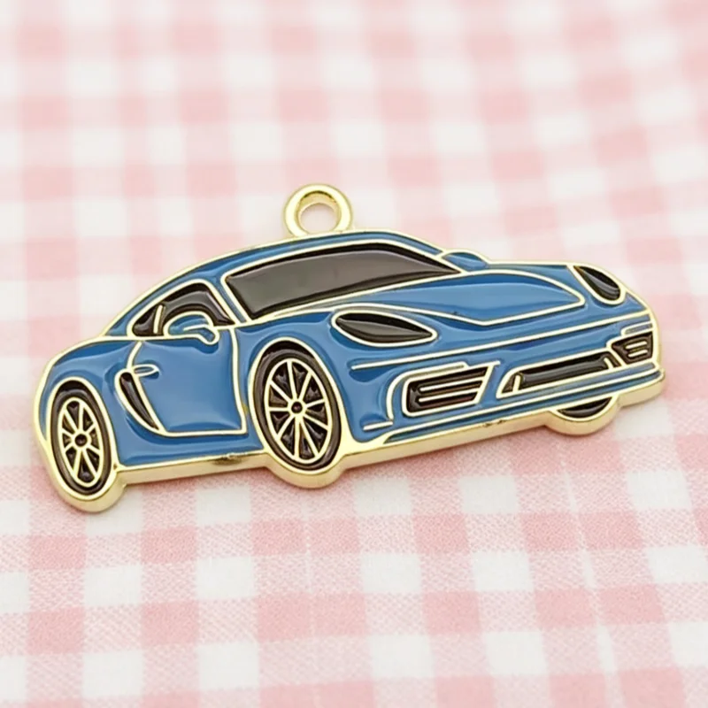 10pcs Car Pendant DIY Jewelry Accessories Alloy Drip Oil Pendant Keychain Earring Pendant