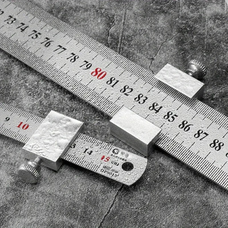 Woodworking Steel Ruler, Straight Ruler Gauge Positioning Woodworking Square A Square Measuring Mark for a Stop Block