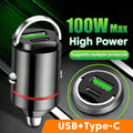 Mini car charger fast charging for iPhone QC3.0 mini PD USB Type C car mobile phone charger for Xiaomi Samsung Huawei
