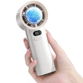 MUXNW Semiconductor Cooling Handheld Fan 13500RPM 100-Speed Digital Screen USB-C Bladeless Outdoor Fan Black