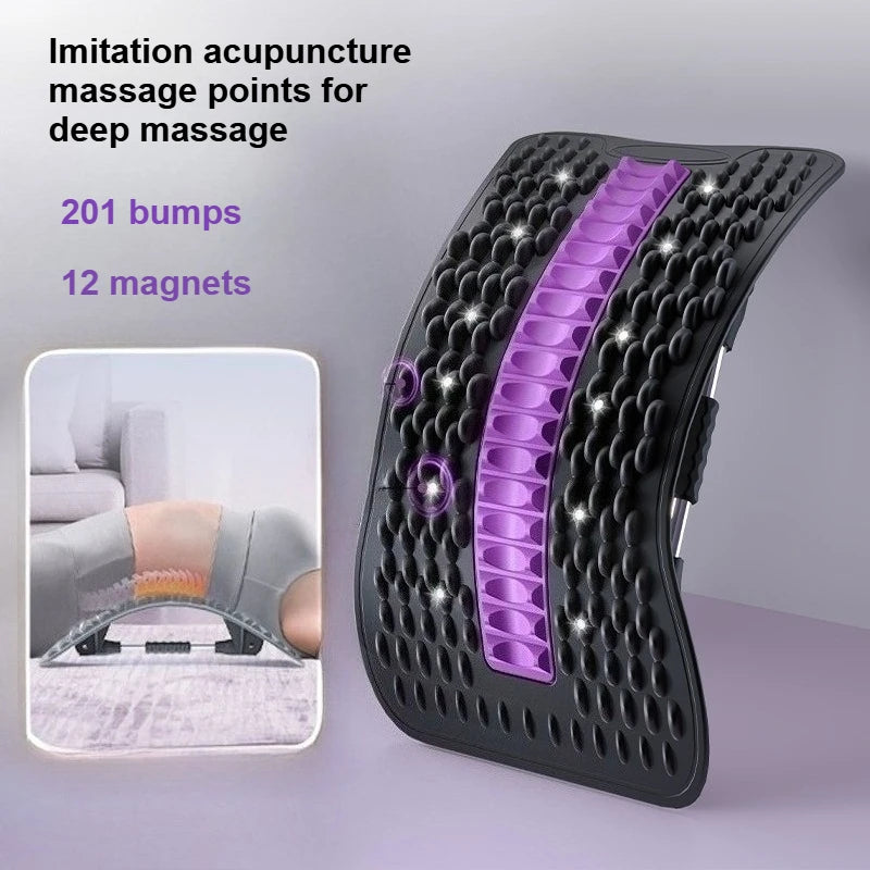 12Magnets Lumbar Vertebrae Relaxer Humpback Correction Shaping Back Stretcher Back Pain Relief Stretching Massager for Women&Men