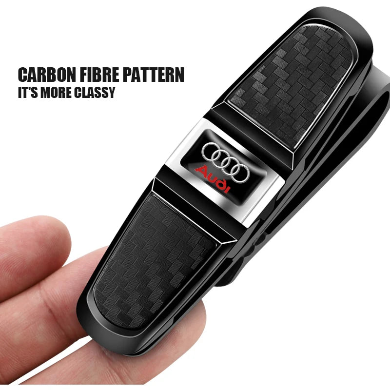 Car Sun Visor Clip 360 Rotation Sunglasses Ticket Card Clamp For Audi A4 A3 A6 TT S4 S5 S6 A1 A2 A5 A7 A8 Q1 Q2 Q3 Q4 Q5 Q6 Q7 Q